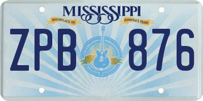 MS license plate ZPB876
