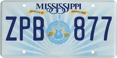MS license plate ZPB877