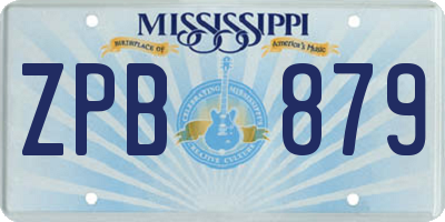 MS license plate ZPB879