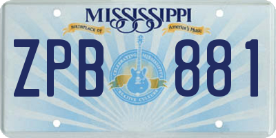 MS license plate ZPB881