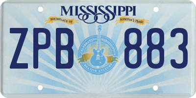 MS license plate ZPB883
