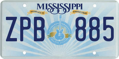 MS license plate ZPB885