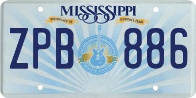 MS license plate ZPB886