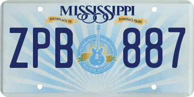 MS license plate ZPB887