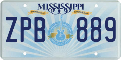 MS license plate ZPB889