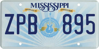MS license plate ZPB895
