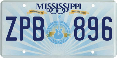 MS license plate ZPB896