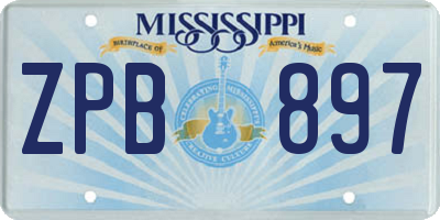 MS license plate ZPB897