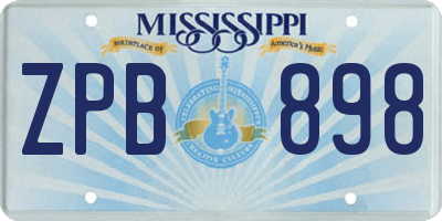 MS license plate ZPB898