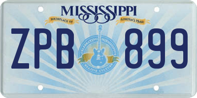 MS license plate ZPB899