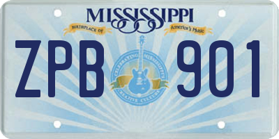MS license plate ZPB901