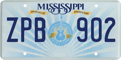 MS license plate ZPB902