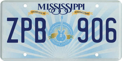 MS license plate ZPB906