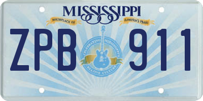 MS license plate ZPB911