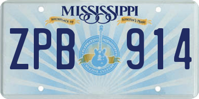 MS license plate ZPB914