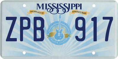 MS license plate ZPB917