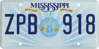 MS license plate ZPB918