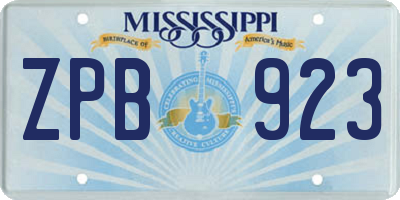 MS license plate ZPB923