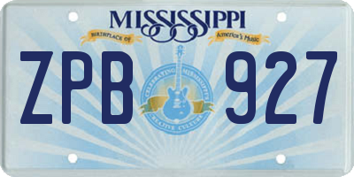 MS license plate ZPB927