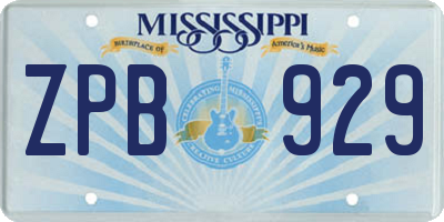 MS license plate ZPB929