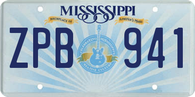 MS license plate ZPB941