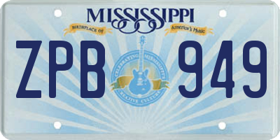 MS license plate ZPB949