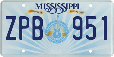 MS license plate ZPB951