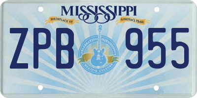 MS license plate ZPB955