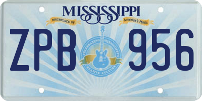 MS license plate ZPB956