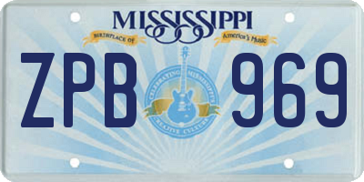 MS license plate ZPB969