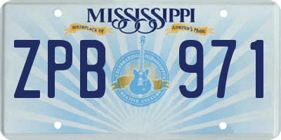 MS license plate ZPB971