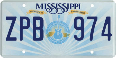 MS license plate ZPB974