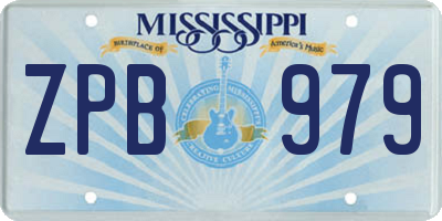 MS license plate ZPB979