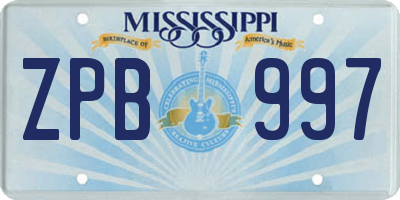 MS license plate ZPB997