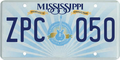MS license plate ZPC050