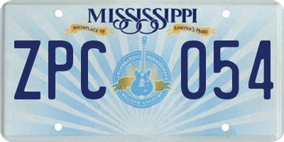 MS license plate ZPC054