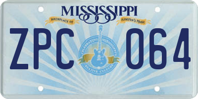 MS license plate ZPC064
