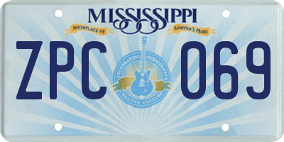 MS license plate ZPC069