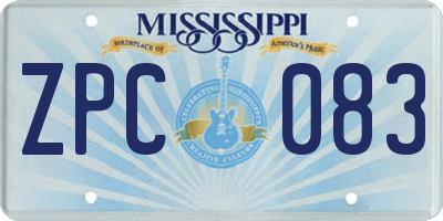 MS license plate ZPC083