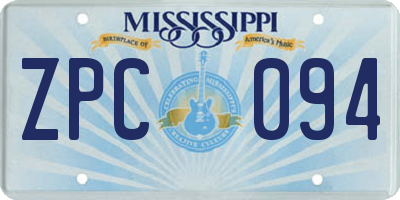 MS license plate ZPC094