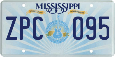 MS license plate ZPC095