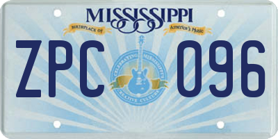 MS license plate ZPC096