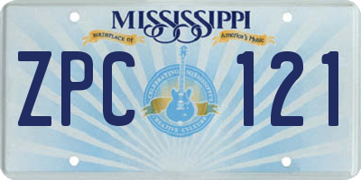 MS license plate ZPC121