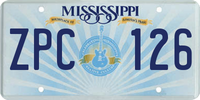 MS license plate ZPC126