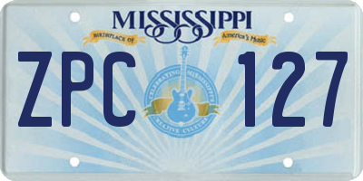 MS license plate ZPC127