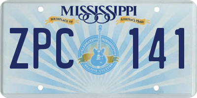 MS license plate ZPC141