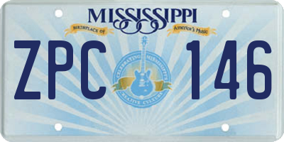 MS license plate ZPC146