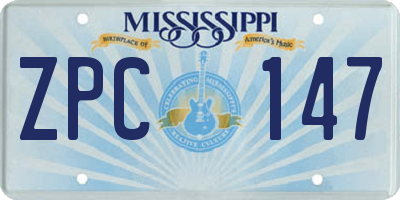MS license plate ZPC147