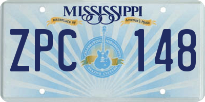 MS license plate ZPC148