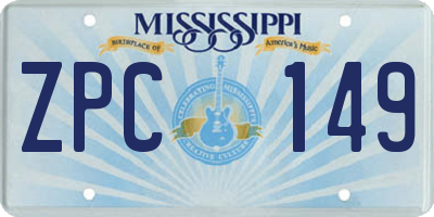 MS license plate ZPC149